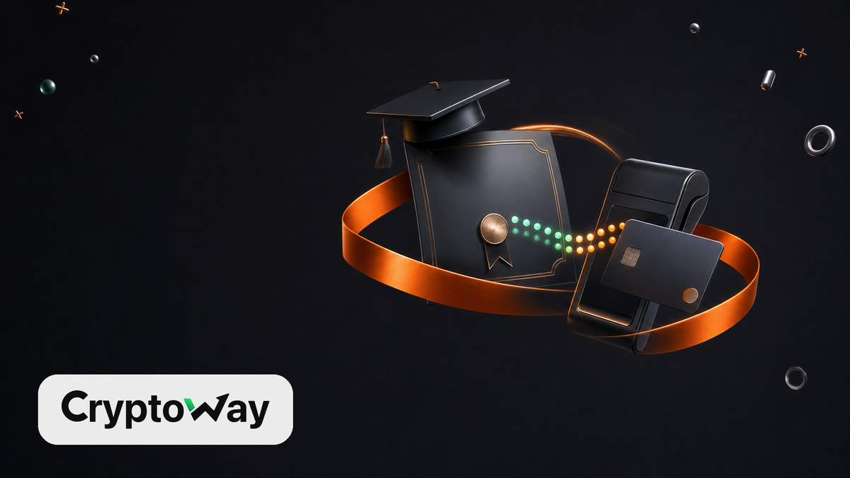Cryptoway crypto payments for online courses hero